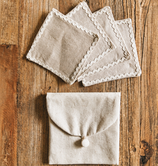 Set di 4 sottobicchieri con pochette | Shopie