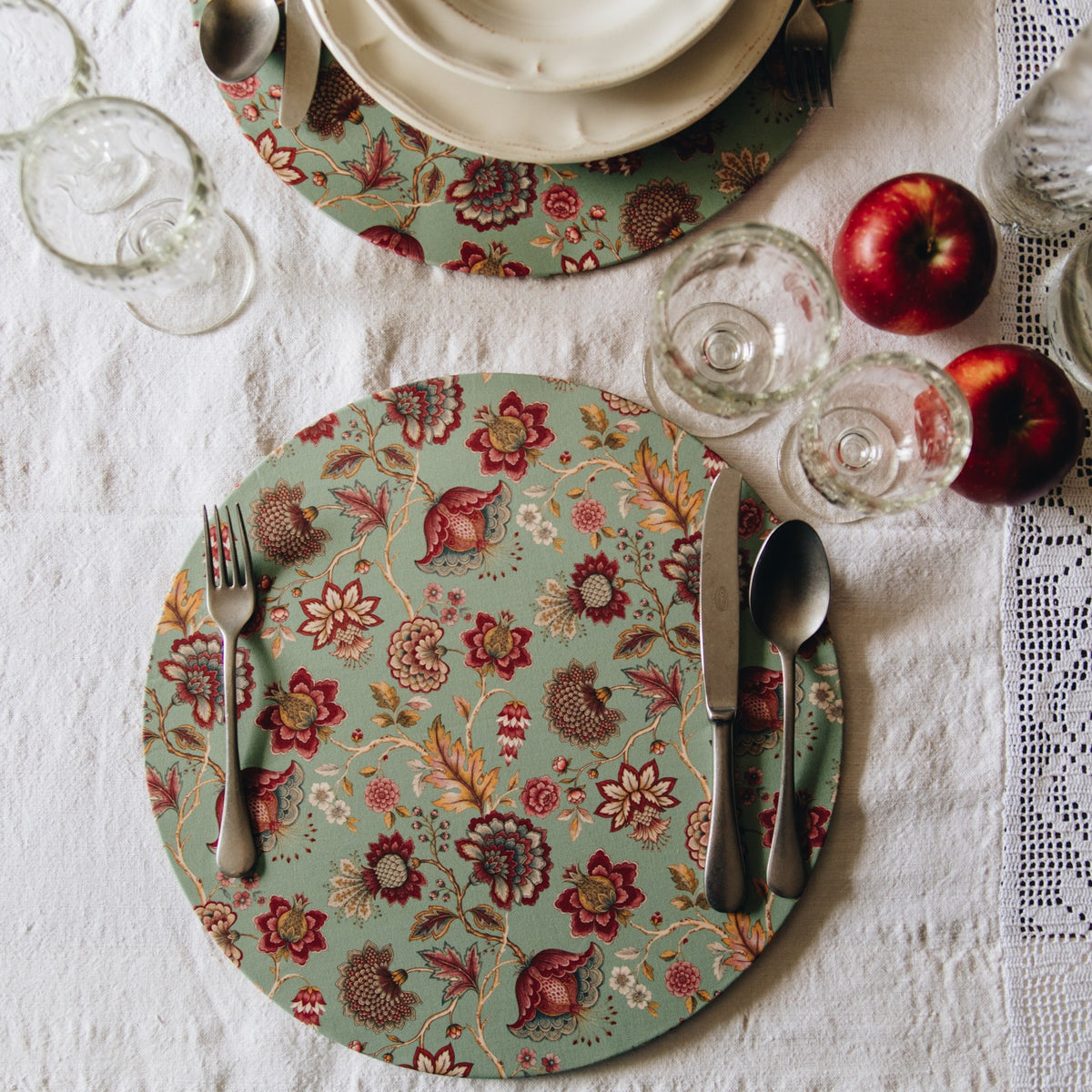 Sottopiatto Botanical Chic verde acqua