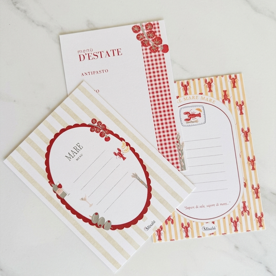 Set menù e segnaposti scaricabili aragoste